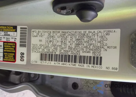 2010 Toyota Tacoma Prerunner V6 из США, поврежденный, VIN 3TMJU4GN3AM098070